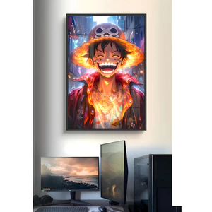 Tranh Luffy One Piece Tráng Gương Cao Cấp Treo Tường Trang Trí Phòng Làm Việc, Phòng Ngủ - OHA Decor
