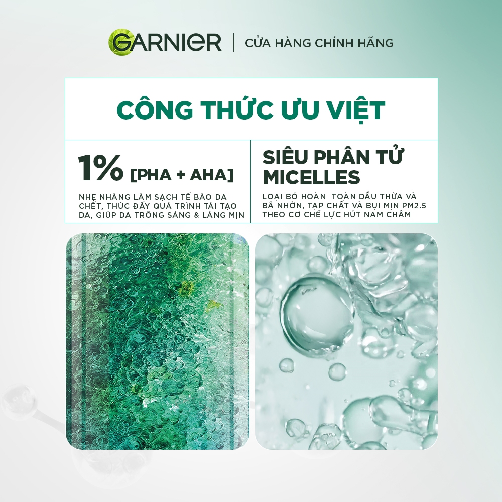 Bộ 2 nước Tẩy Trang sạch sâu & làm sạch tế bào da chết - Garnier Micellar Exfolliating Water 400mlX2