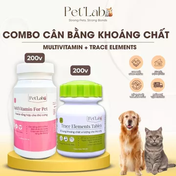 Combo Khoáng Chất Cân Bằng: Vitamin Tổng Hợp PL1 + Vitamin Vi Lượng PL4 PET’LAB – Bổ Sung Khoáng Chất, Hỗ Trợ Tiêu Hóa C
