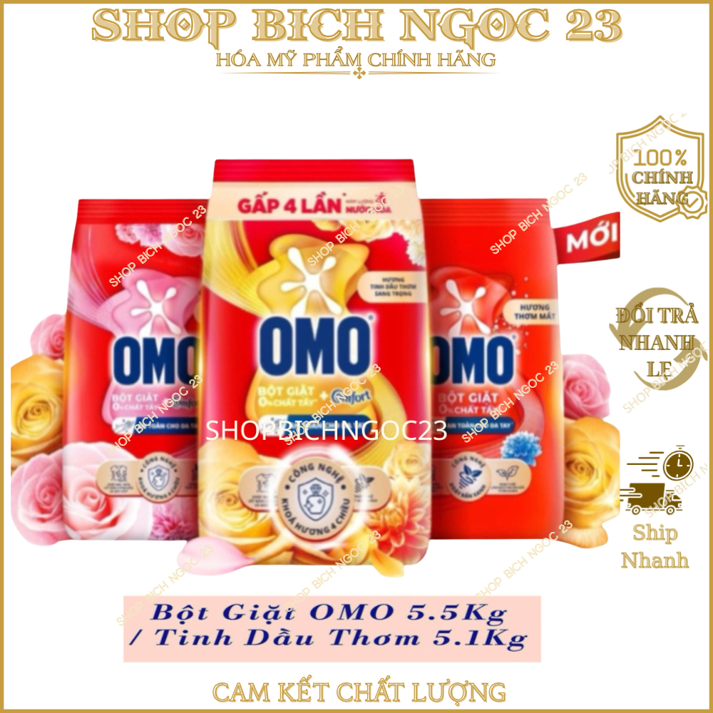 Bột giặt omo cửa trên tinh dầu thơm 5.5kg / 5.1kg