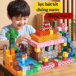 [Sale 50%]  Combo 200 khối nam châm natra lắp ghép cụm nam châm khối xây dựng cho bé Happykids