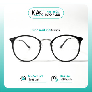 Gọng kính cận dáng tròn siêu nhẹ trẻ trung thời trang nữ nhiều màu sắc KAO Plus C0212