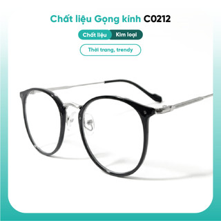 Gọng kính cận dáng tròn siêu nhẹ trẻ trung thời trang nữ nhiều màu sắc KAO Plus C0212
