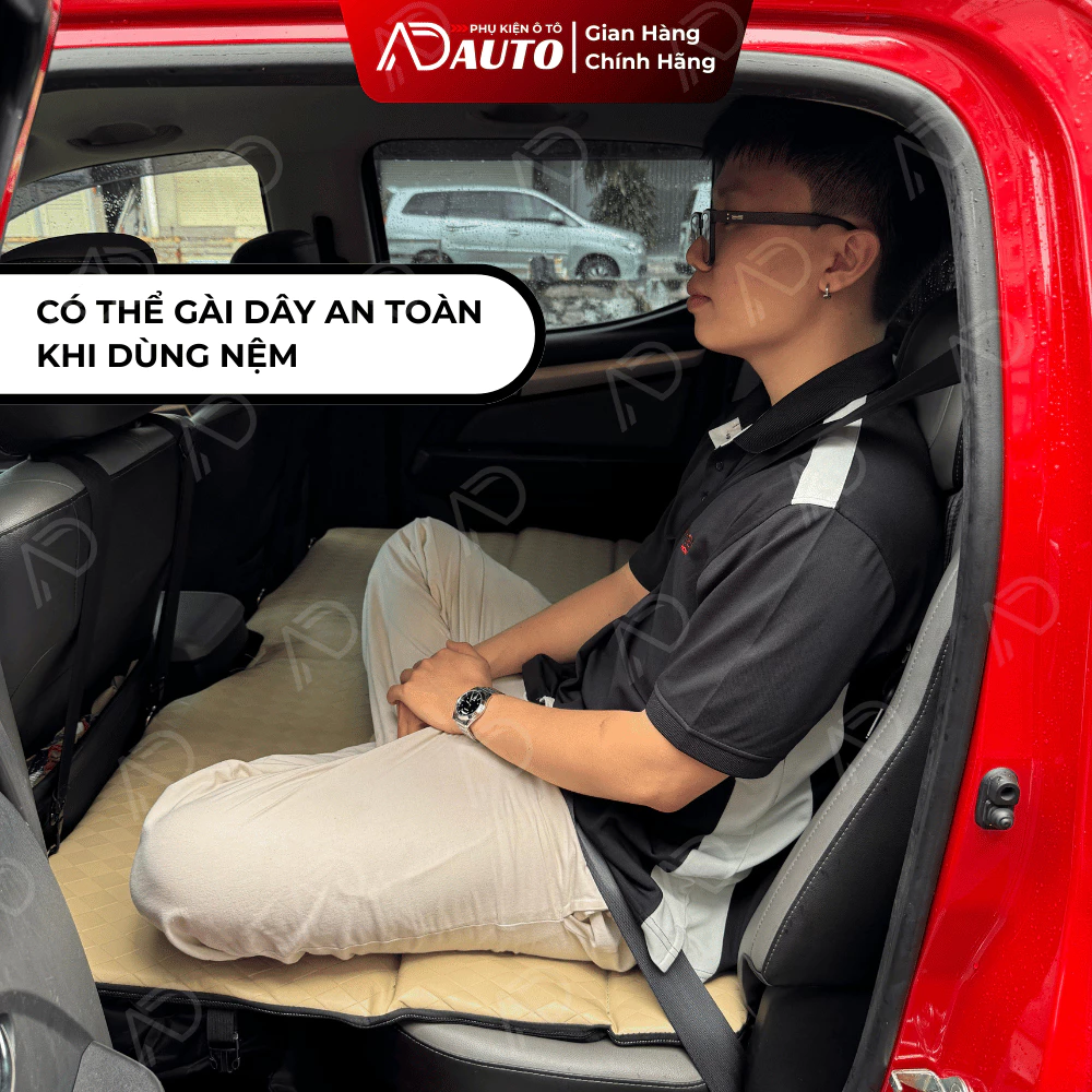 Nệm xe ô tô cao cấp 6 lớp dễ gấp gọn, đệm giường ô tô dành cho tất cả xe, thoải mái, chịu tải tốt, b