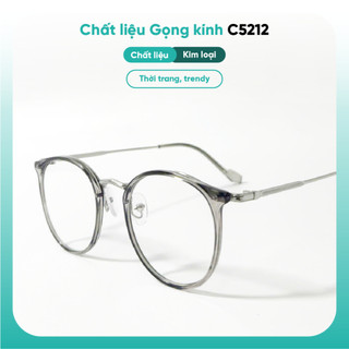 Kính cận gọng tròn thời trang nữ chất liệu nhựa nhiều màu sắc KAO Plus C5212