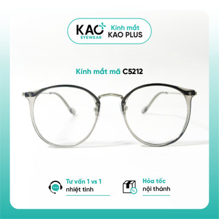 Kính cận gọng tròn thời trang nữ chất liệu nhựa nhiều màu sắc KAO Plus C5212