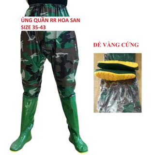 Ủng quần lội nước Hoa San đế cứng chống trượt size 35-43, ủng lao động, ủng đi mưa