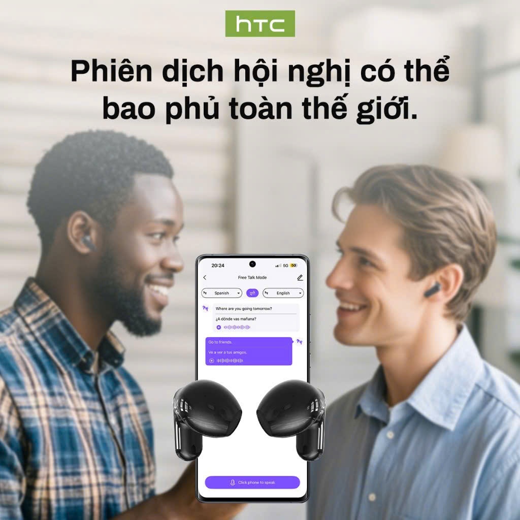 [ HỎA TỐC HCM ] Tai Nghe True Wireless Phiên dịch 134 ngôn ngữ HTC NE20 - HTC NE 20 | Có màn hình LED Tiếng Việt | BigBuy360 - bigbuy360.vn
