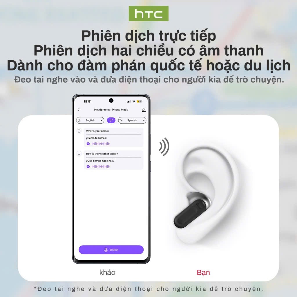 [ HỎA TỐC HCM ] Tai Nghe True Wireless Phiên dịch 134 ngôn ngữ HTC NE20 - HTC NE 20 | Có màn hình LED Tiếng Việt | BigBuy360 - bigbuy360.vn