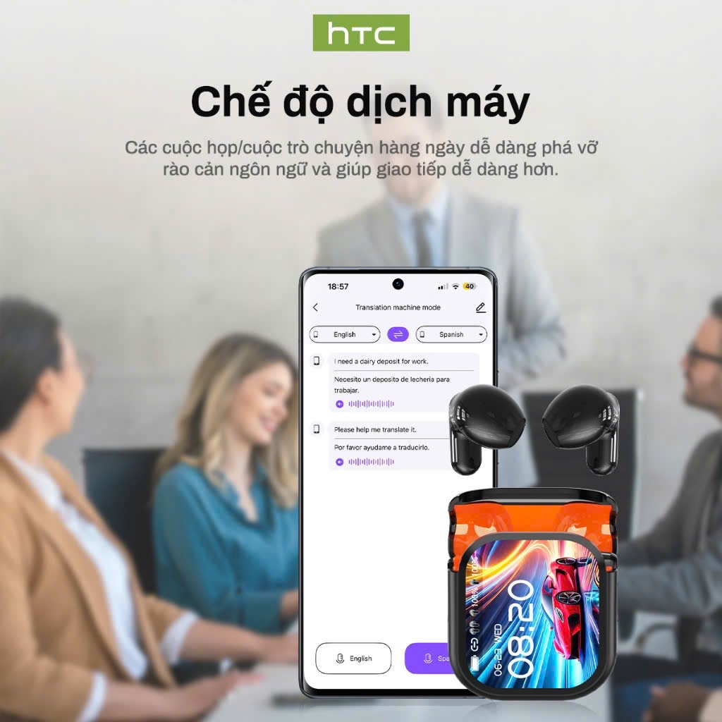 [ HỎA TỐC HCM ] Tai Nghe True Wireless Phiên dịch 134 ngôn ngữ HTC NE20 - HTC NE 20 | Có màn hình LED Tiếng Việt | BigBuy360 - bigbuy360.vn