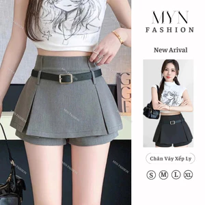 Chân Váy Chữ A Dáng Xoè Đính Cúc , Váy Dáng Ngắn 2 Lớp Mềm Mịn, Chân Váy Dáng Ngắn Tiểu Thư [MYN8326]