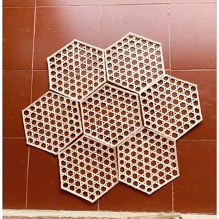 Phên tre hình lục giác, hình vuông size 30*30cm , dùng trang trí decor. combo 3 chiếc