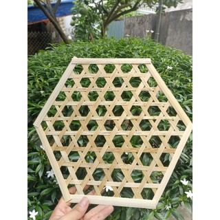 Phên tre hình lục giác, hình vuông size 30*30cm , dùng trang trí decor. combo 3 chiếc