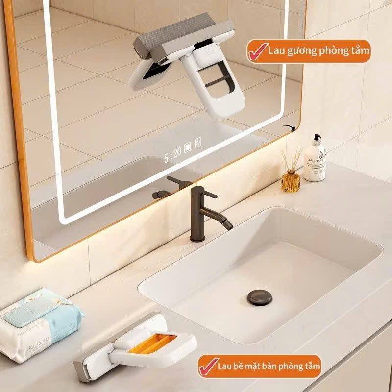 {HÀNG HOT}Cây Lau Bàn Bếp Tự Vắt Thông Minh Mini, Bọt Biển Siêu Thấm Hút Đa Năng, Gập Gọn AMIZIN