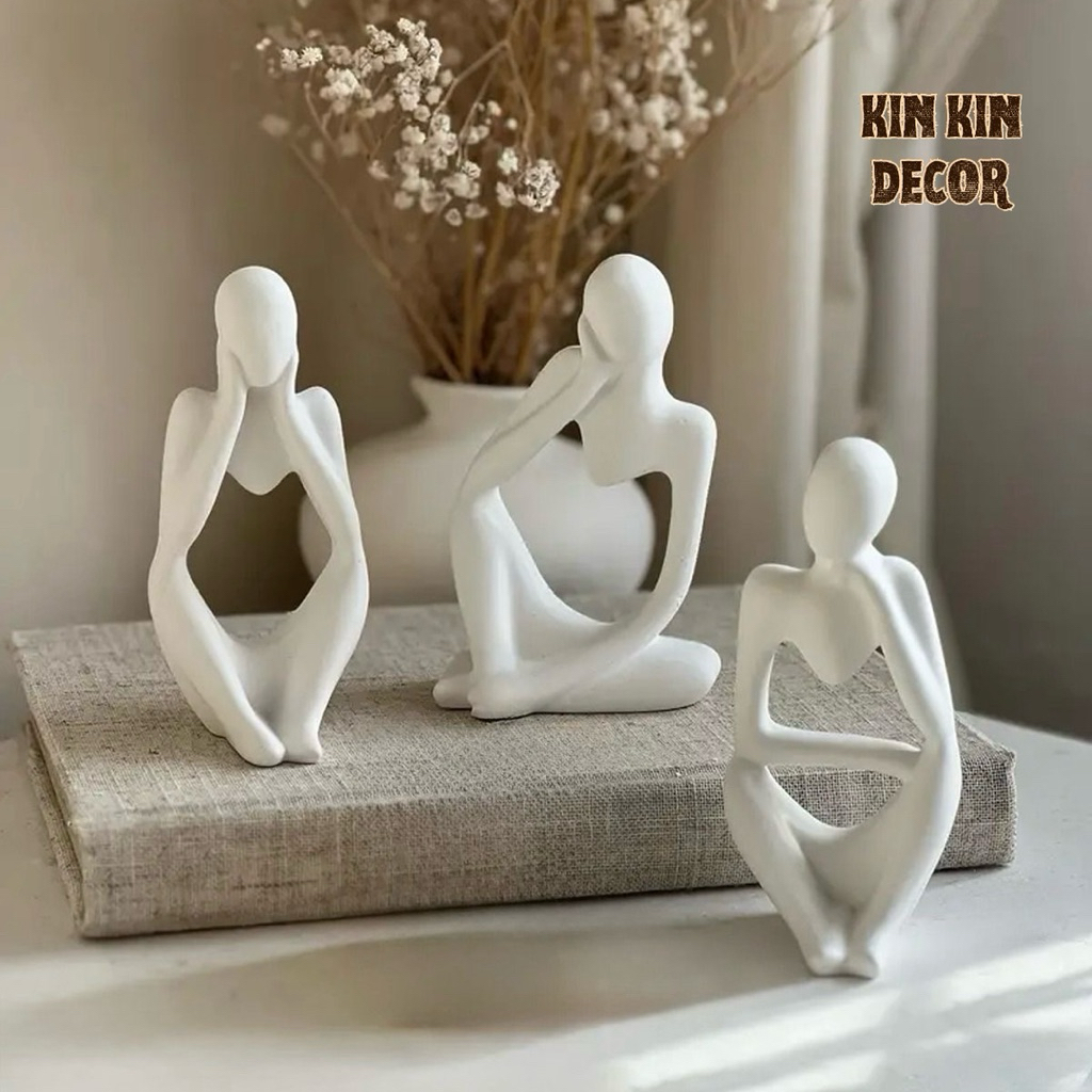 Tượng thạch cao trắng trang trí, tượng 3 cô gái trang trí tinh tế, hiện đại, tối giản | BigBuy360 - bigbuy360.vn