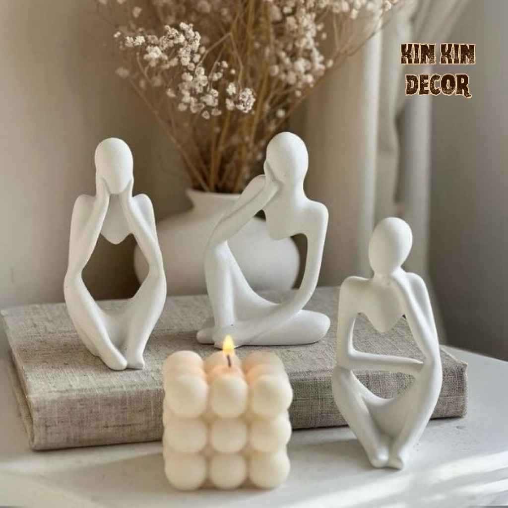 Tượng thạch cao trắng trang trí, tượng 3 cô gái trang trí tinh tế, hiện đại, tối giản | BigBuy360 - bigbuy360.vn