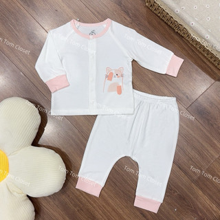 La pomme AW2025 BST   La Pomme cúc lệch Gấu yêu của mẹ -Trắng  T9.1