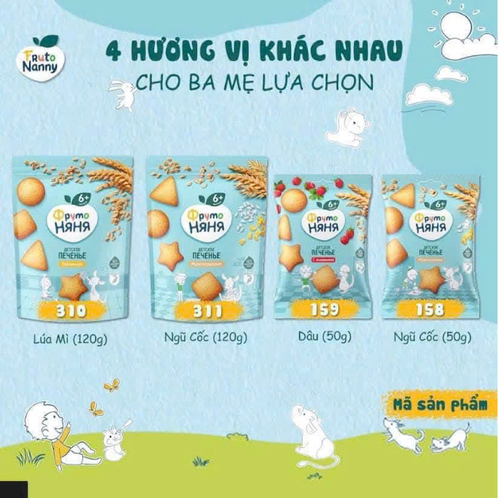 Bánh Quy Ăn Dặm Fruto Nga 50g,120gr Cho Bé Từ 6m+