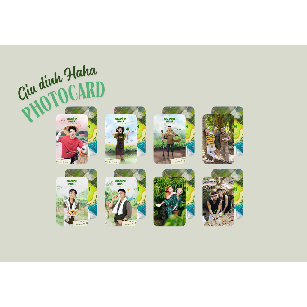 set card bo góc chương trình Gia đình haha Jun Phạm, Ngọc Thanh Tâm, Bùi Công Nam, Rhymastic, Duy Khánh