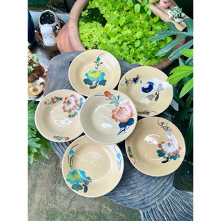 [NHIỀU MẪU] Dĩa Gốm Vẽ Hoa Xưa Loại Đẹp Lòng Không Chấm Chân Nhiều Kích Thước - Gốm Xưa Lái Thiêu Cho Người Hoài Niệm