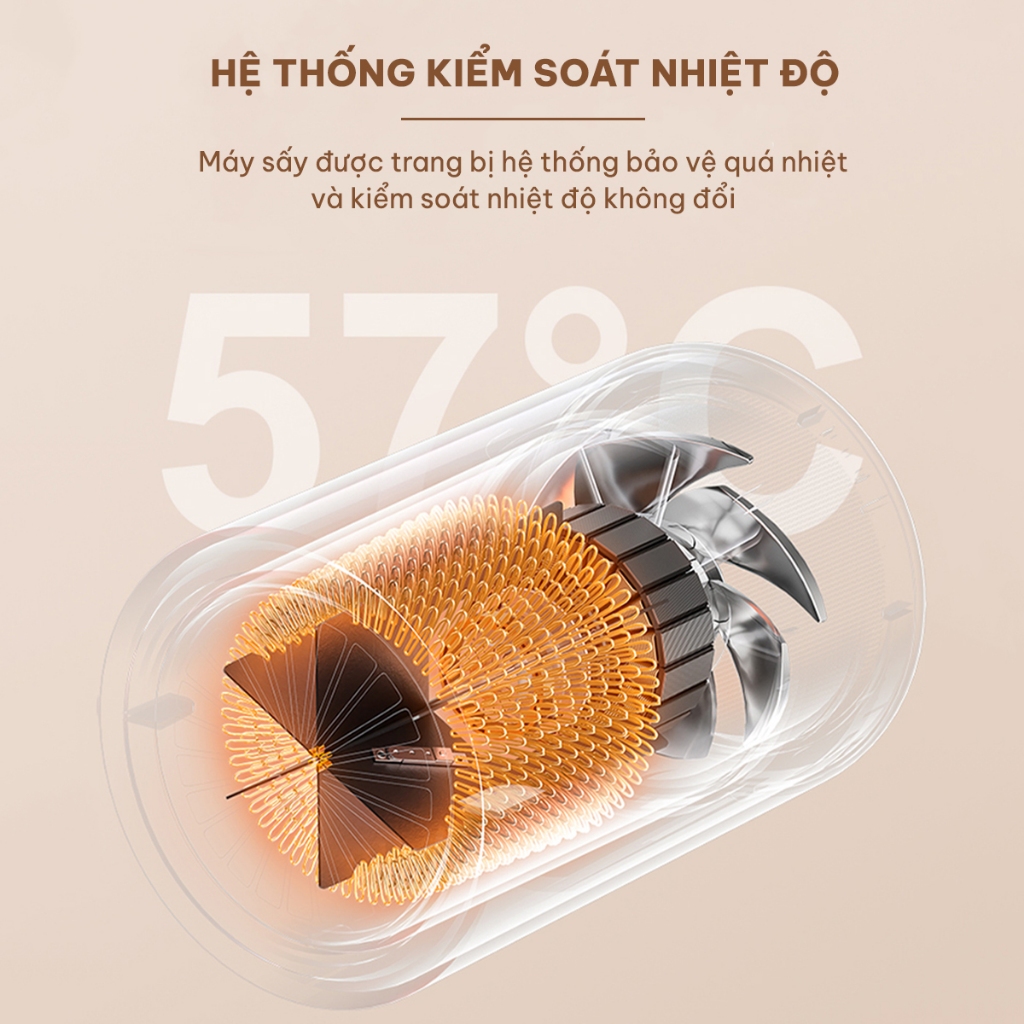 Máy sấy tóc công suất cao CWELL C12 2000W, 3 chế độ sấy đa năng, gấp gọn tiện lợi, sấy nhanh khô | BigBuy360 - bigbuy360.vn