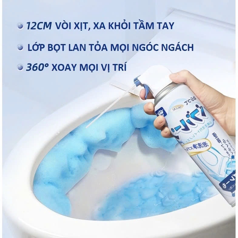 Chai Xịt Bọt Vệ Sinh Bồn Cầu Toilet Tẩy Rửa Mọi Vết Bẩn Hương Chanh Thơm Mát