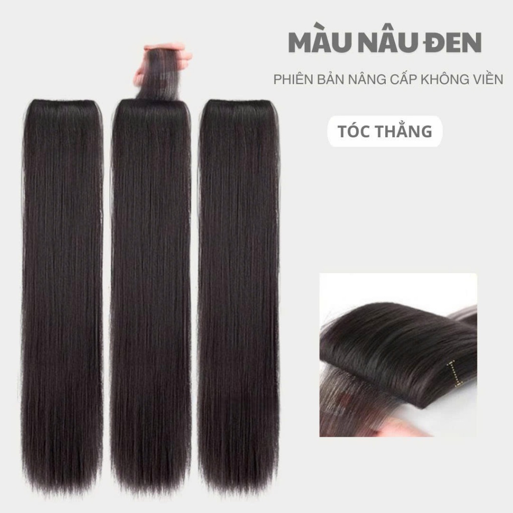 Kẹp 3 Mảnh Tóc Giả Kẹp Không Viền – Phiên Bản Siêu Nâng Cấp Mới Nhất