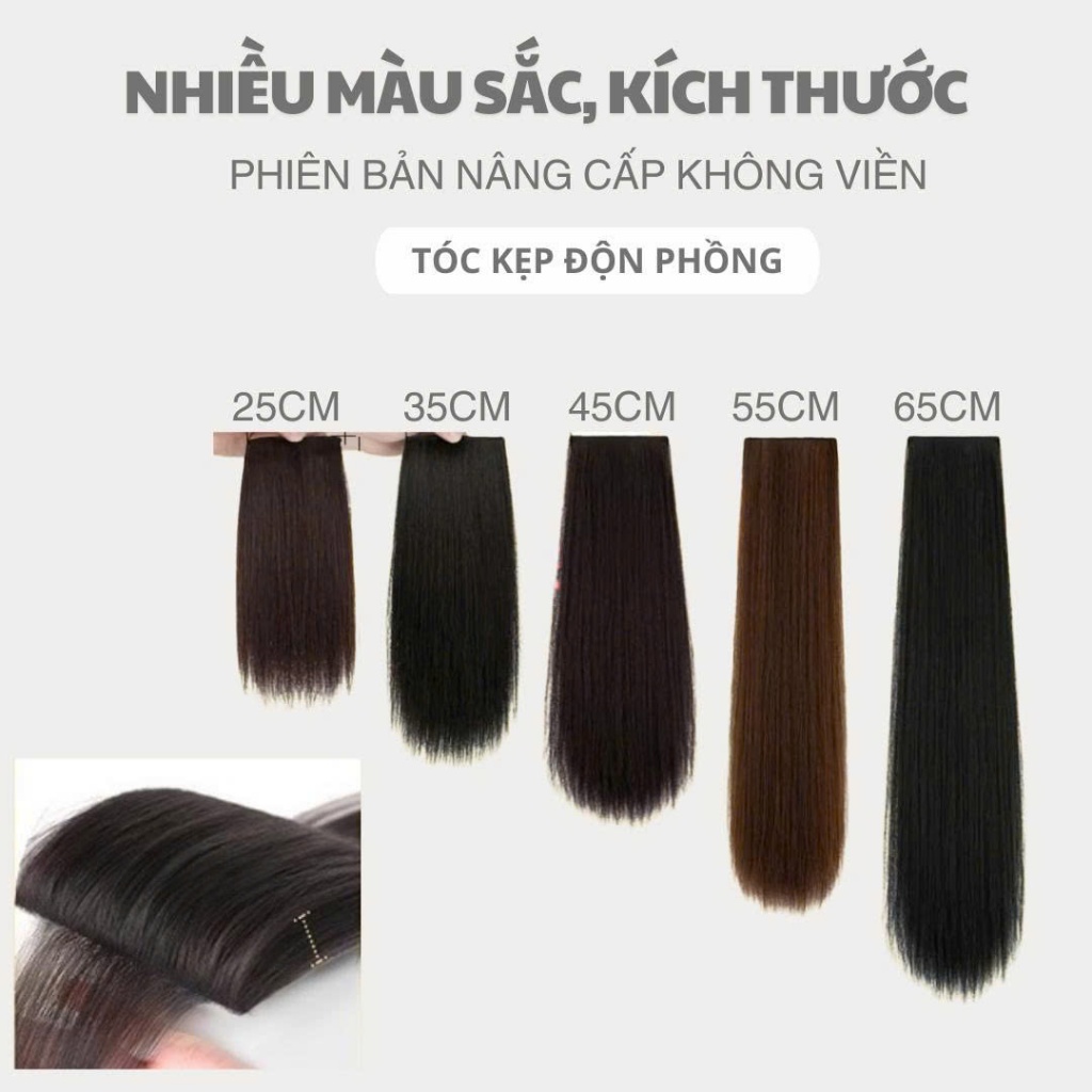 Kẹp 3 Mảnh Tóc Giả Kẹp Không Viền – Phiên Bản Siêu Nâng Cấp Mới Nhất
