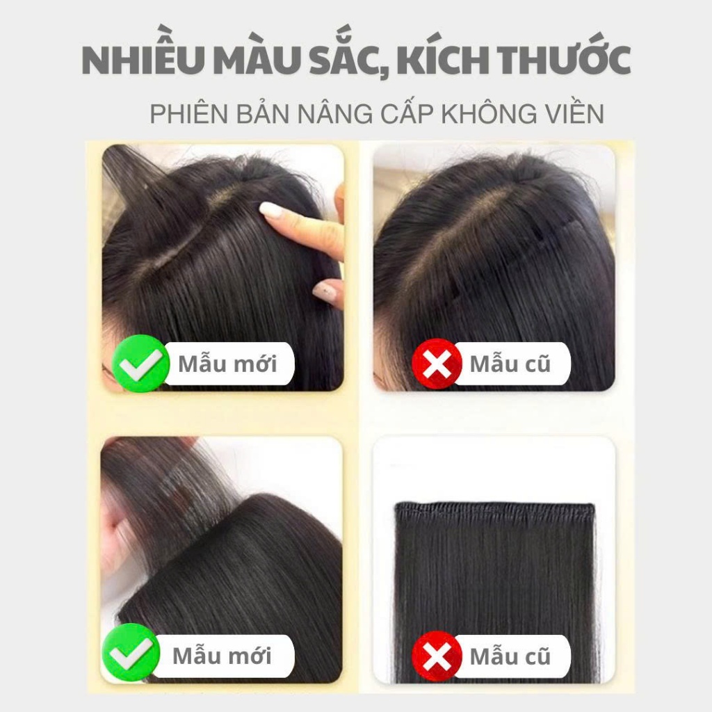 Kẹp 3 Mảnh Tóc Giả Kẹp Không Viền – Phiên Bản Siêu Nâng Cấp Mới Nhất