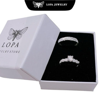 [Hộp Xinh]Nhẫn Đôi Bạc Ta SK330,Nhẫn Đôi Xoắn LoPa Tình Yêu Đính Đá Lấp Lánh Tinh Tế,Bạc LoPa