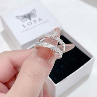 [Hộp Xinh]Nhẫn Đôi Bạc Ta SK330,Nhẫn Đôi Xoắn LoPa Tình Yêu Đính Đá Lấp Lánh Tinh Tế,Bạc LoPa