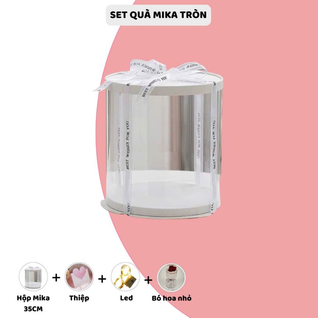 Túi Đựng Quà Tặng Mặt Kính Sang Trọng Kèm Đèn Led ,Thiệp Viết Tay, Giấy Vụn Trang Trí, Túi Giấy Kraft