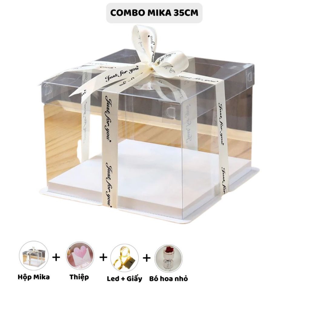 Túi Đựng Quà Tặng Mặt Kính Sang Trọng Kèm Đèn Led ,Thiệp Viết Tay, Giấy Vụn Trang Trí, Túi Giấy Kraft