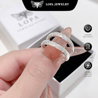 [Hộp Xinh]Nhẫn Đôi SK331 Bạc Ta LoPa,dáng thân xoắn dầy dặn bóng đẹp,tinh tế, Bạc LoPa