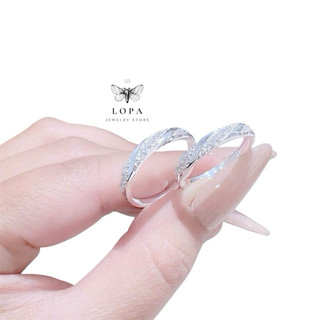 [Hộp Xinh]Nhẫn Đôi SK331 Bạc Ta LoPa,dáng thân xoắn dầy dặn bóng đẹp,tinh tế, Bạc LoPa
