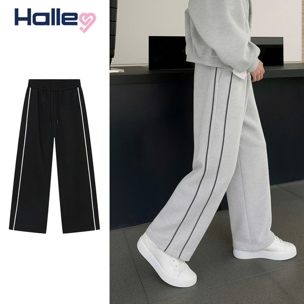 Quần Jogger Nam Ống Suông Chất Nỉ 2 Da Halley D30 Phong Cách Ulzzang Thể Thao