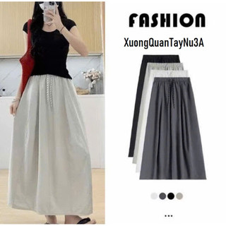 Xưởng Quần Tây Nữ 3A - Chân Váy Xòe Dáng Dài Cạp Chun Lưng Ca Vải Mềm Phong Cách Trẻ Trung Chất Liệu Vải Gió Lụa Hàn Mềm