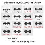Lysin Tạ Tay đa năng 24kg Pumpking tròn Tập Gym Tại Nhà, Bộ Tạ Điều Chỉnh 1 tay, 15 in 1 Gọn Nhẹ 2026 New — ảnh 5