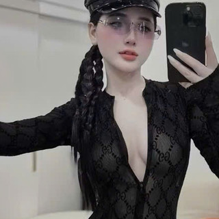 Áo Lưới Nhung Chữ Nổi 1 lớp Hotgirl Dáng Ôm kéo Khóa