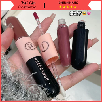 Son Môi Herorange, Son Môi 2 Đầu HERORANGE Với Công Thức Son Nhung Lì + Son Bóng Kết Hợp, Mềm Môi Lâu Trôi