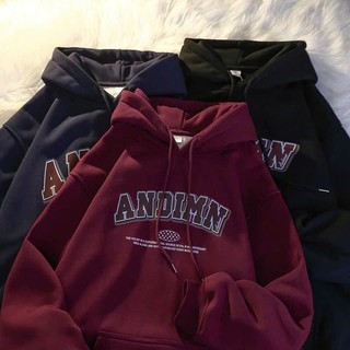 Áo hoodie nữ nam unisex form rộng KONOVA chất liệu nỉ bông dày dặn in chữ ANDIMN
