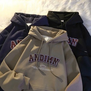 Áo hoodie nữ nam unisex form rộng KONOVA chất liệu nỉ bông dày dặn in chữ ANDIMN