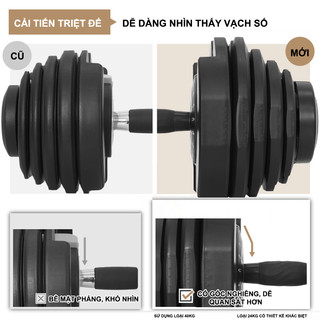 LYSIN Tạ đơn điều chỉnh Tạ tay Dumbell Cao Cấp 24kg tập gym tại nhà Đa số điều chỉnh trọng lượng -Có khay đựng