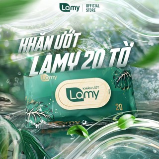 Túi 10 gói khăn ướt Lamy gói 20 tờ không mùi
