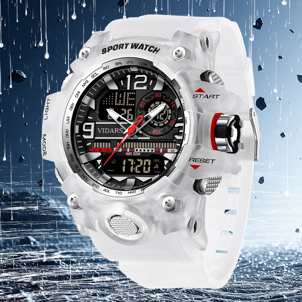 Đồng hồ nam VIDARS Thủy Quân dây silicone chống nước 5ATM đeo tay Watch Chính Hãng Cao Cấp