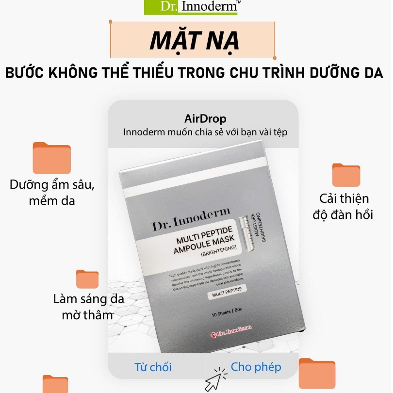 [Dr.Innoderm]_Mặt Nạ Dưỡng Trắng Da_Multi Peptide Ampoule Mask_Sản phẩm chính hãng_Xuất VAT 100%