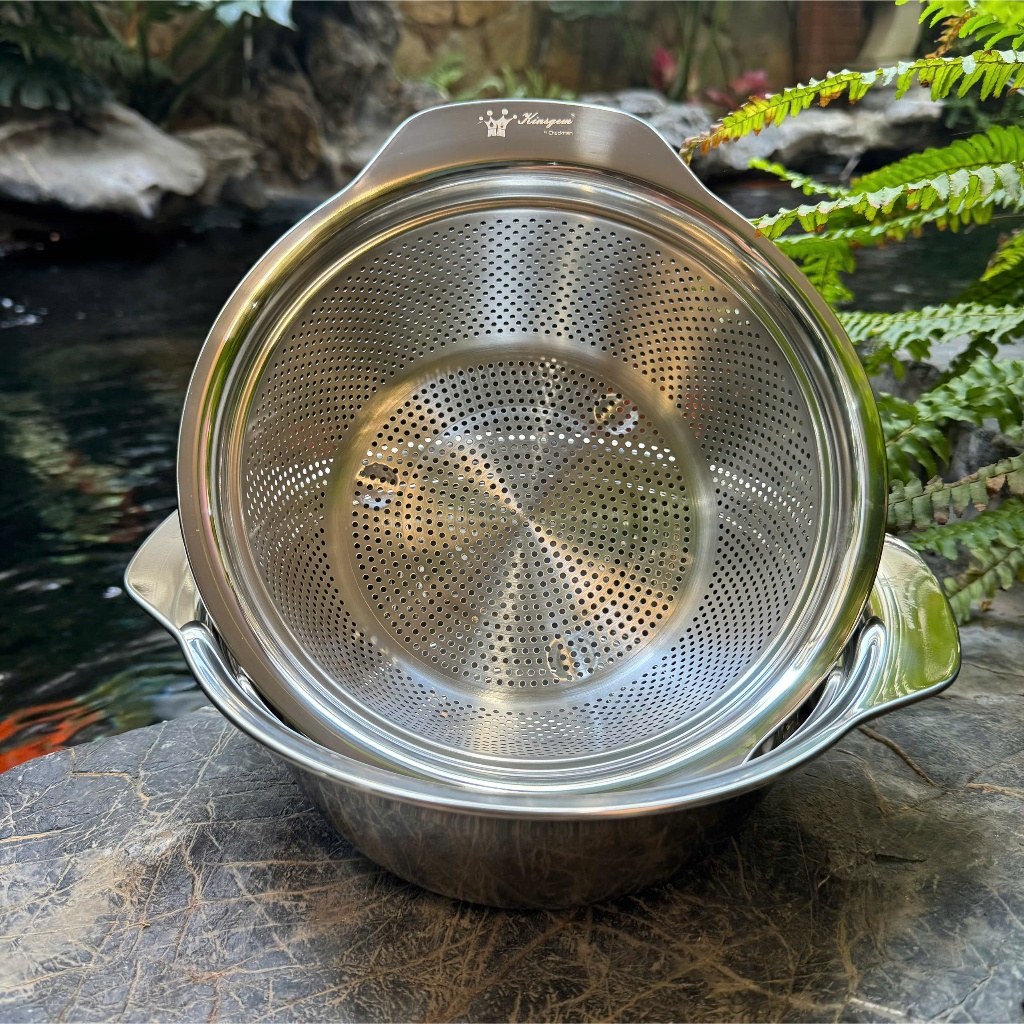 Rổ Giá Chậu KINSGEM by Chockmen Inox Dày Dặn Rổ Giá Đãi Gạo Rửa Rau Rổ Nhà Bếp Đa Năng