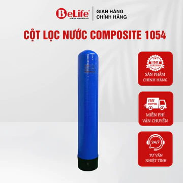 Vỏ cột lọc nước Composite 1054 Euolux xử lý nước giếng khoan, nước máy gia đình (Tặng kèm trõ cột)