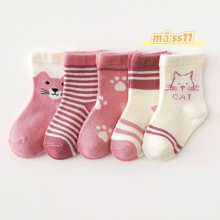 Set 5 Đôi Vớ Cotton Tất Sơ Sinh Cho Cả Bé Trai Và Bé Gái Nhiều Họa Tiết Từ 0-3 tuổi ss11 ss7