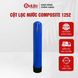 Vỏ cột lọc nước Composite 1252 Euolux xử lý nước máy & nước giếng khoan (Tặng kèm trõ cột)